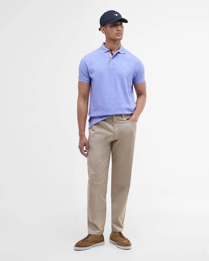 BARBOUR TARTAN PIQUE POLO - SKY MARL