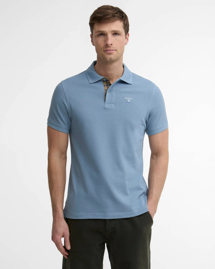 BARBOUR TARTAN PIQUE POLO - TARN BLUE