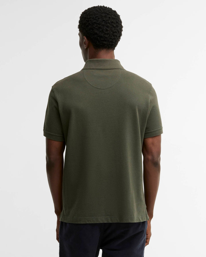 BARBOUR TARTAN PIQUE POLO - FOREST GREEN