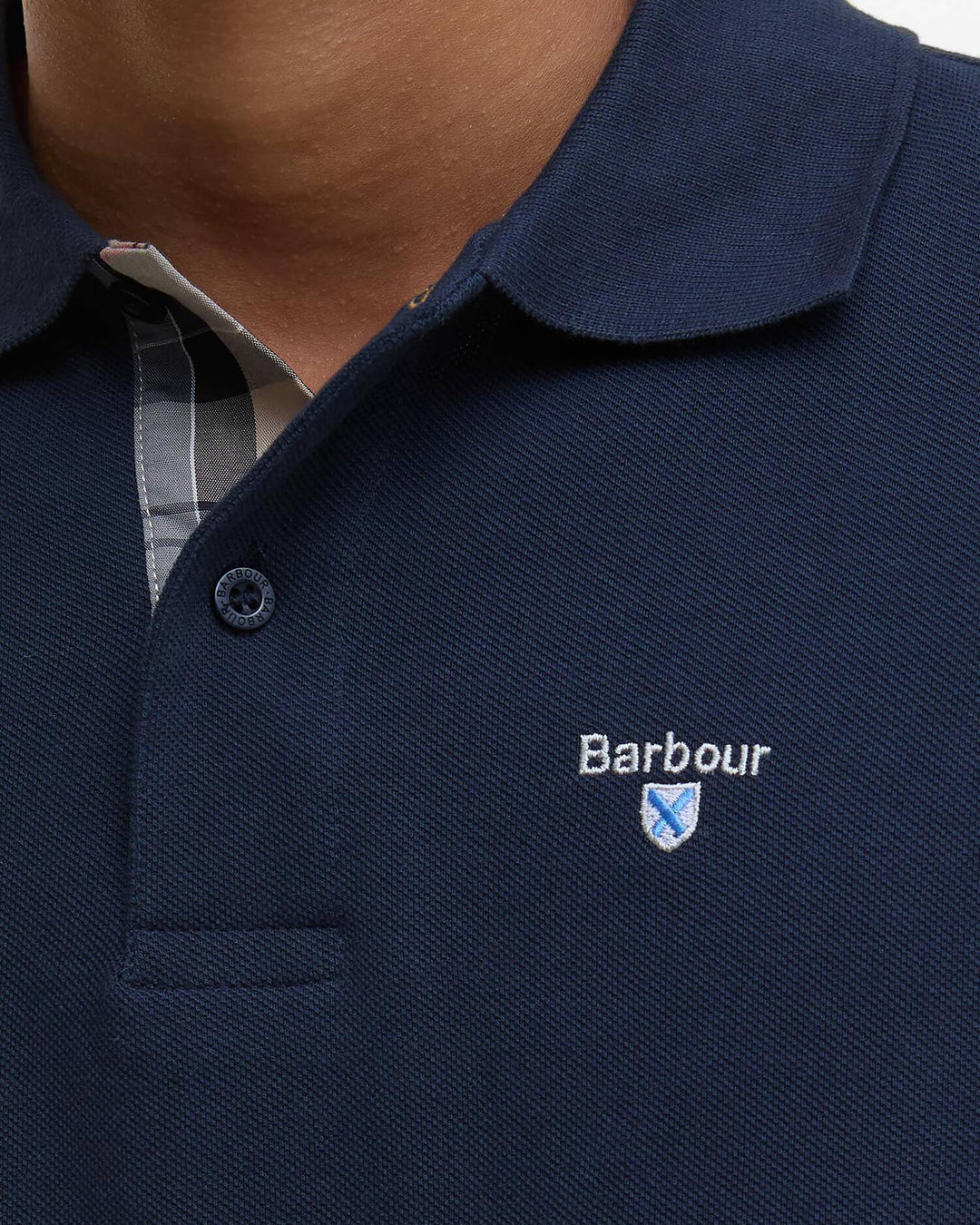 BARBOUR TARTAN PIQUE POLO - NEW NAVY