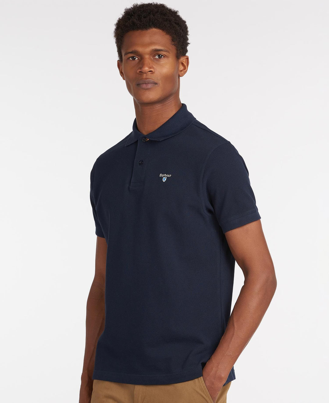 BARBOUR TARTAN PIQUE POLO - NEW NAVY