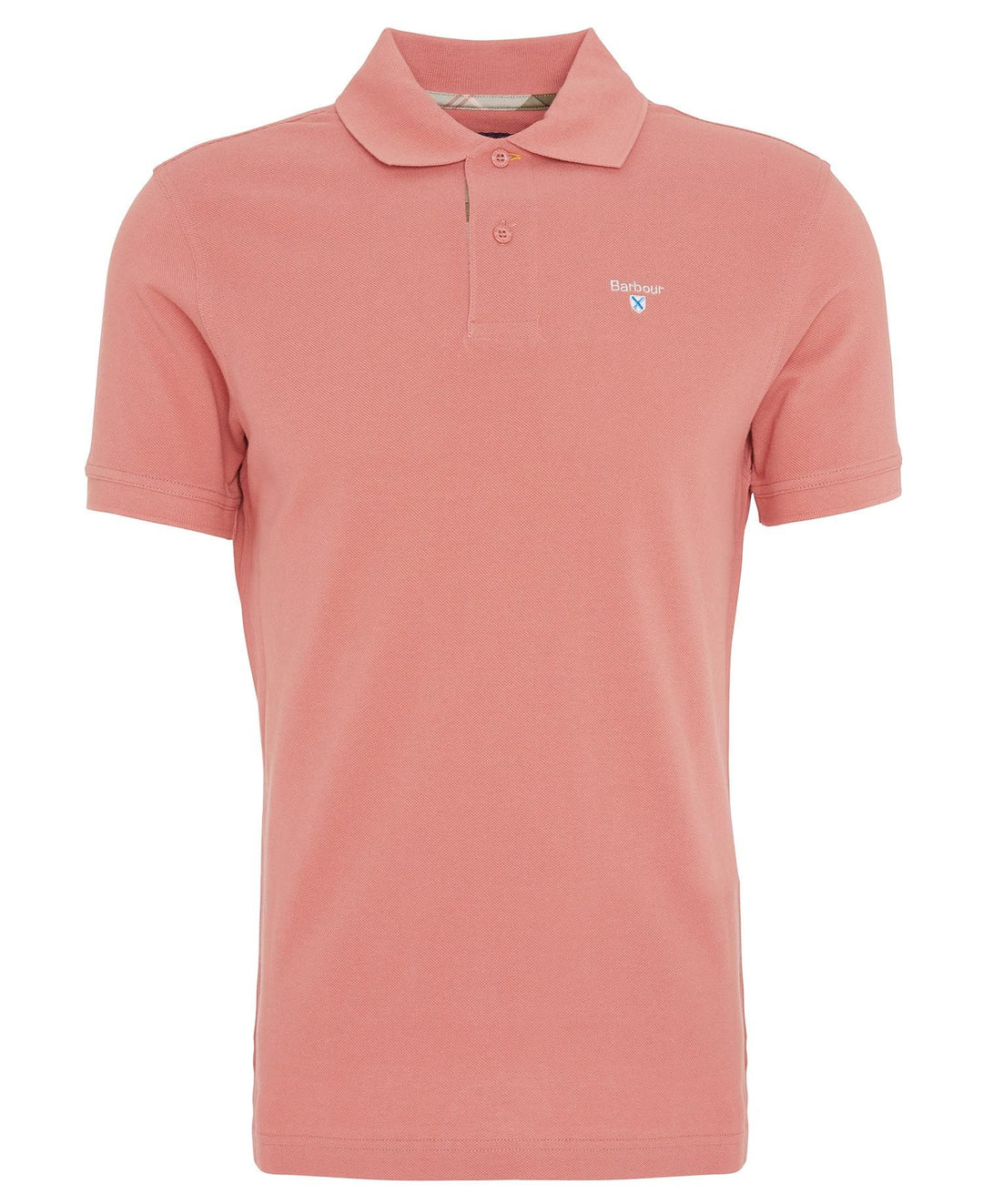 BARBOUR TARTAN PIQUE POLO - PINK CLAY