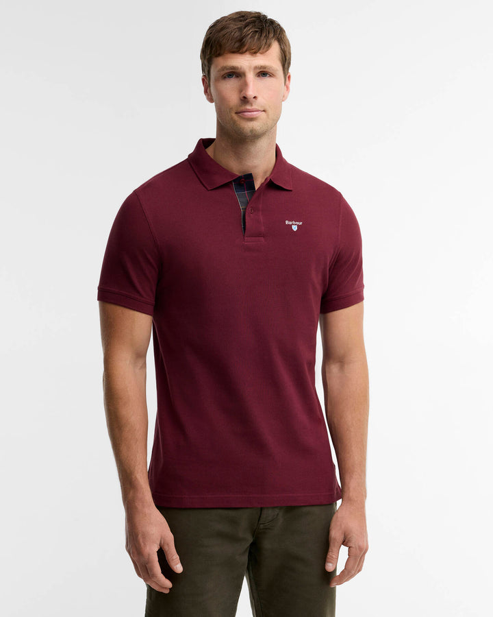 BARBOUR TARTAN PIQUE POLO - RUBY