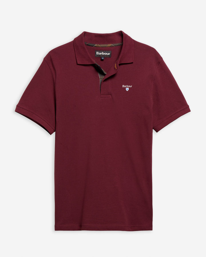 BARBOUR TARTAN PIQUE POLO - RUBY
