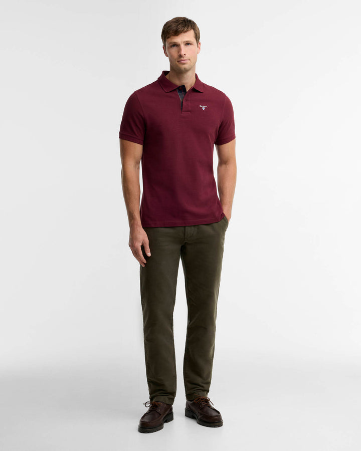 BARBOUR TARTAN PIQUE POLO - RUBY