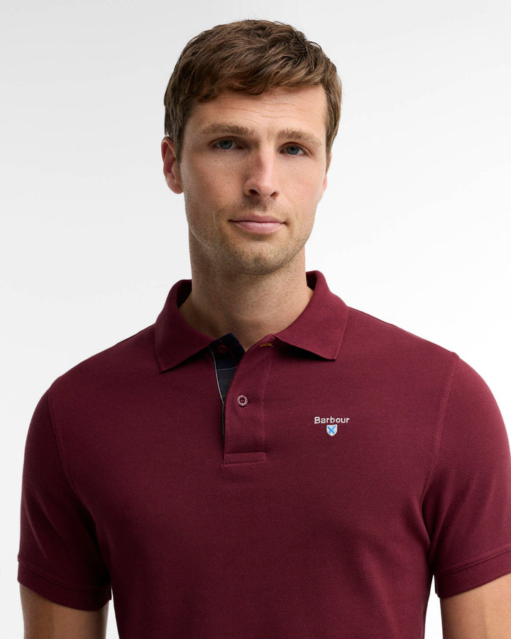 BARBOUR TARTAN PIQUE POLO - RUBY