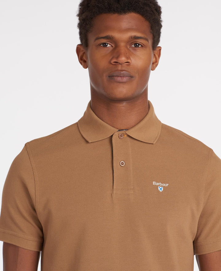 BARBOUR TARTAN PIQUE POLO - SANDSTONE