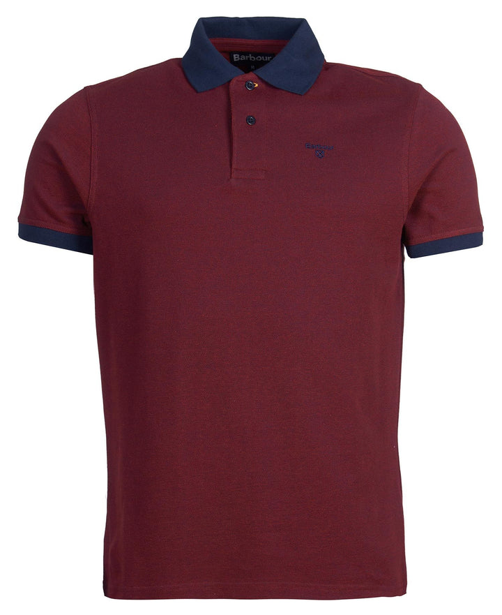 BARBOUR SPORTS POLO MIX - DARK RED
