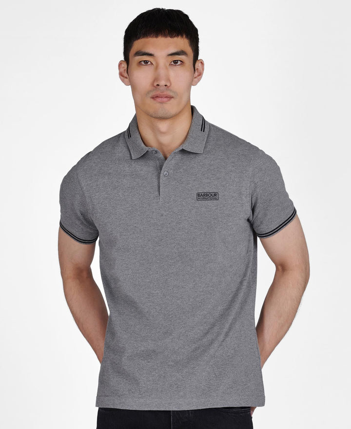 B.INTL ESSENTIAL TIPPED POLO - ANTHRACIT