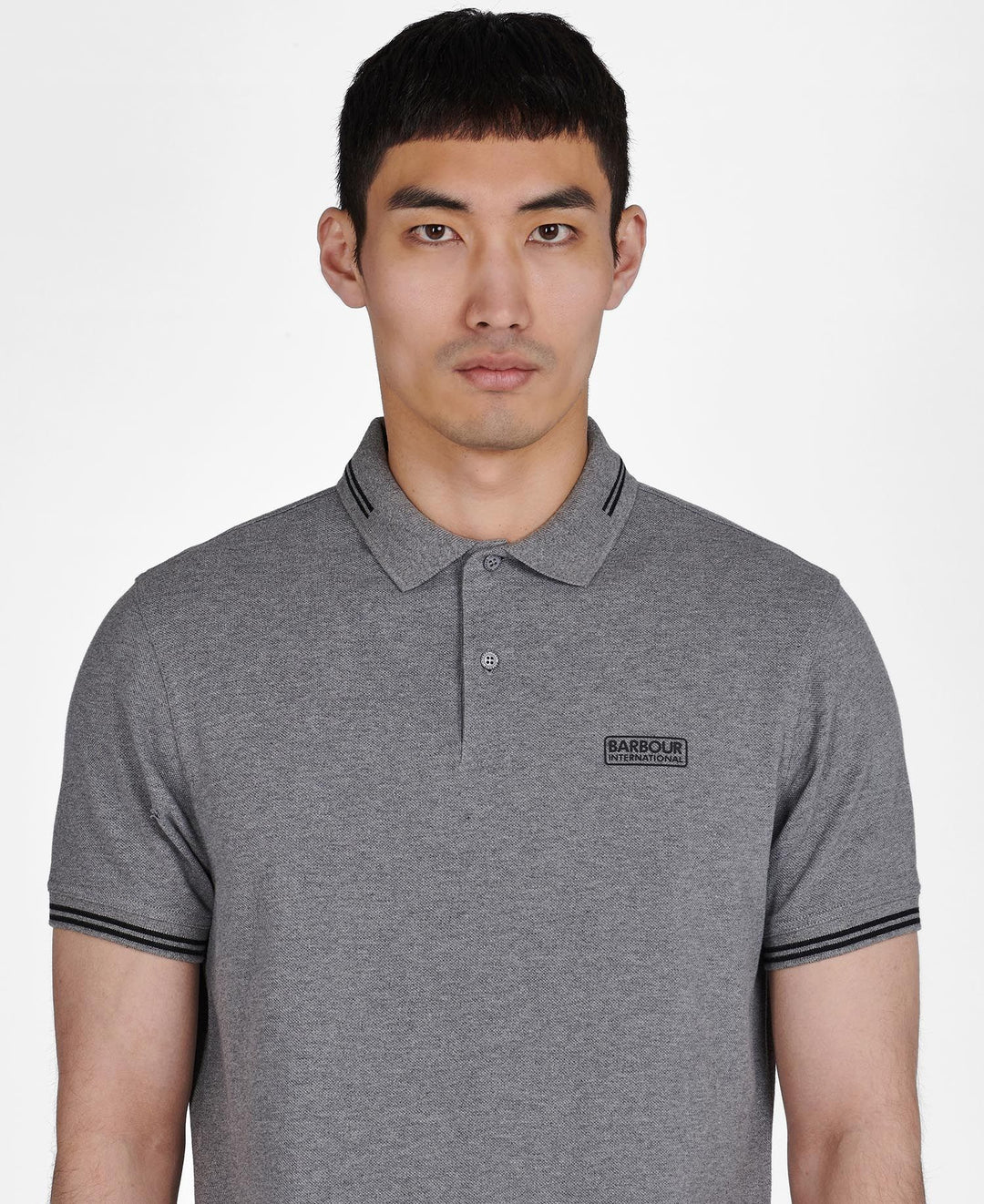 B.INTL ESSENTIAL TIPPED POLO - ANTHRACIT