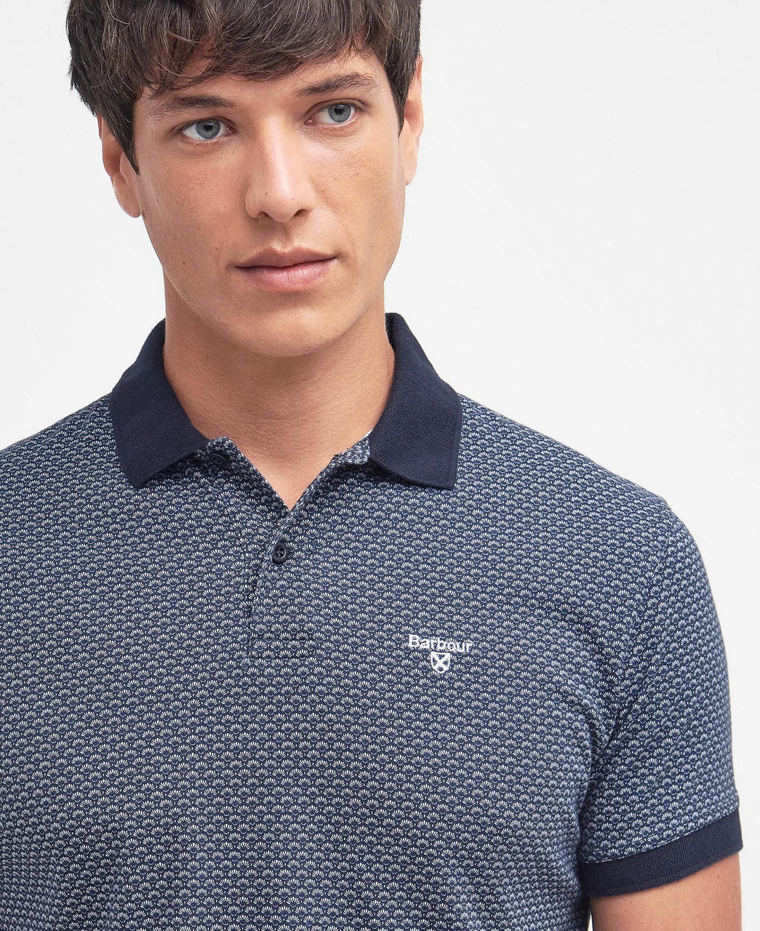 BARBOUR SHELL PRINTED POLO - NAVY