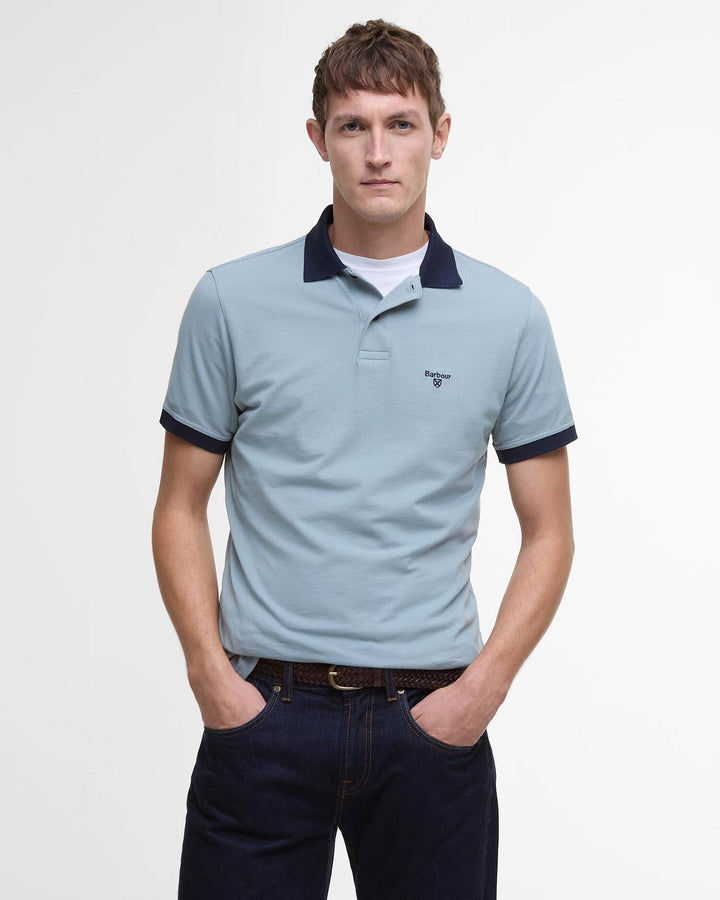 BARBOUR LYNMOUTH TIPPED POLO - LEAD