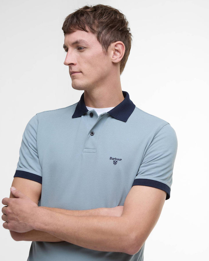 BARBOUR LYNMOUTH TIPPED POLO - LEAD