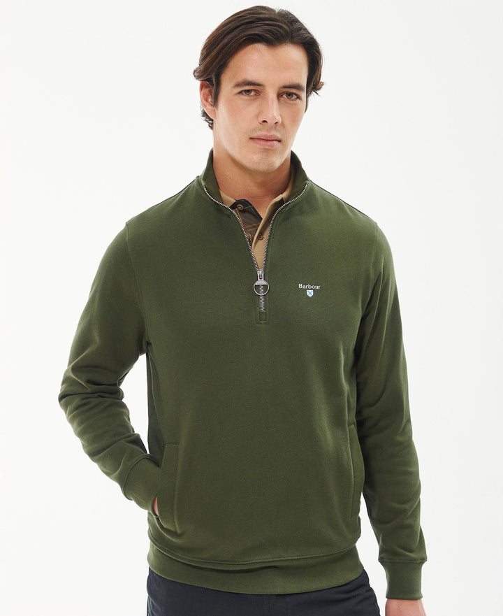 BARBOUR ROTHLEY HALF ZIP - OLIVE