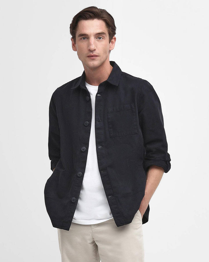 BARBOUR REGULAR WASHED OVERSHIRT - NAVY