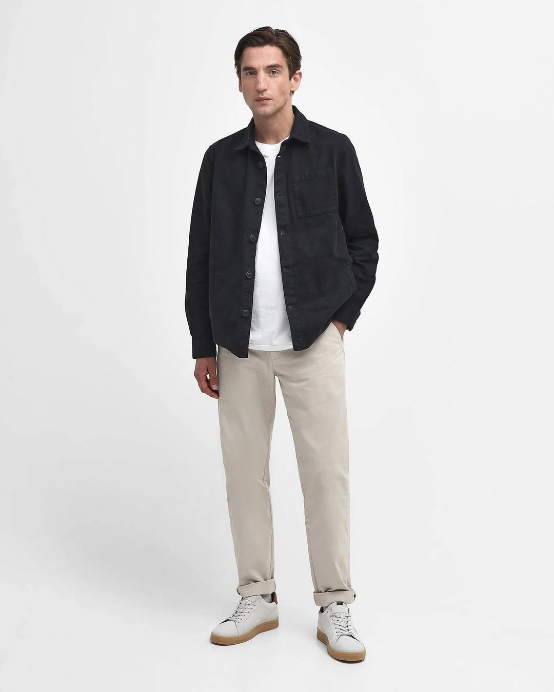BARBOUR REGULAR WASHED OVERSHIRT - NAVY