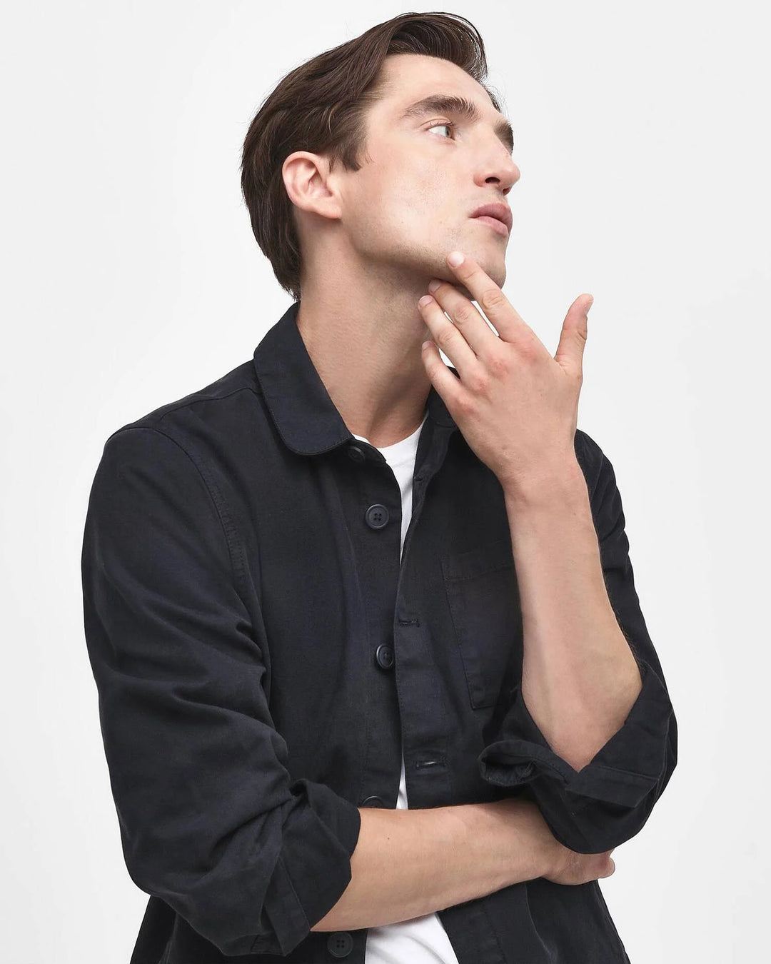 BARBOUR REGULAR WASHED OVERSHIRT - NAVY