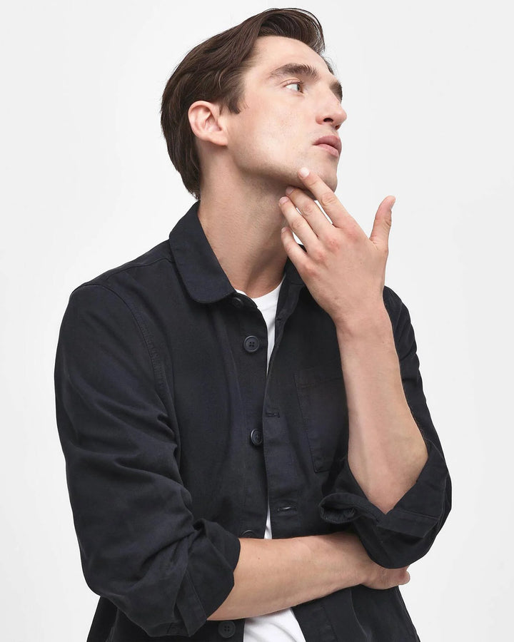 BARBOUR REGULAR WASHED OVERSHIRT - NAVY