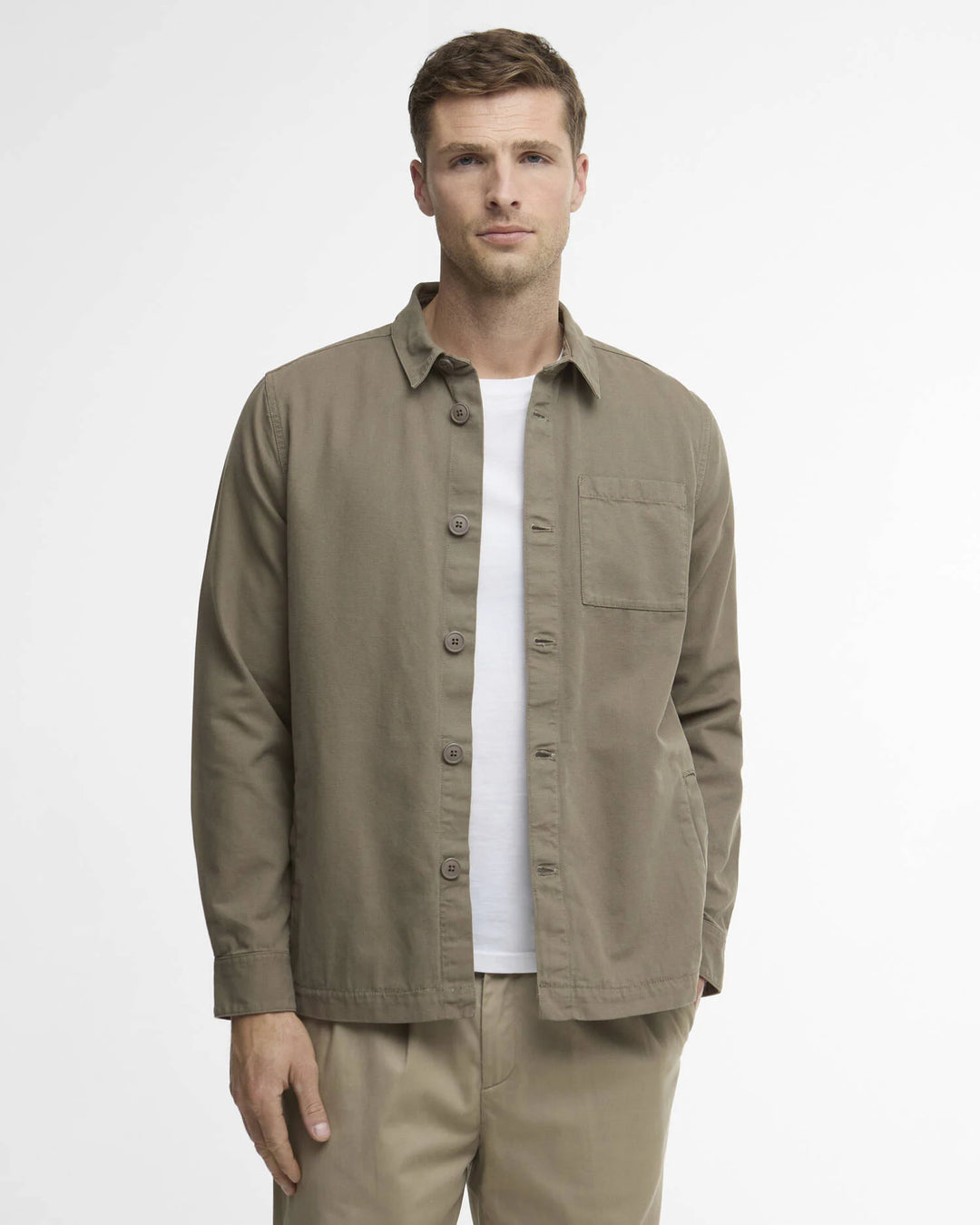 BARBOUR REGULAR WASHED OVERSHIRT - OLIVE