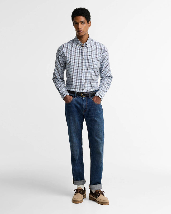 BARBOUR PADSHAW TAILORED GINGHAM - BLUE