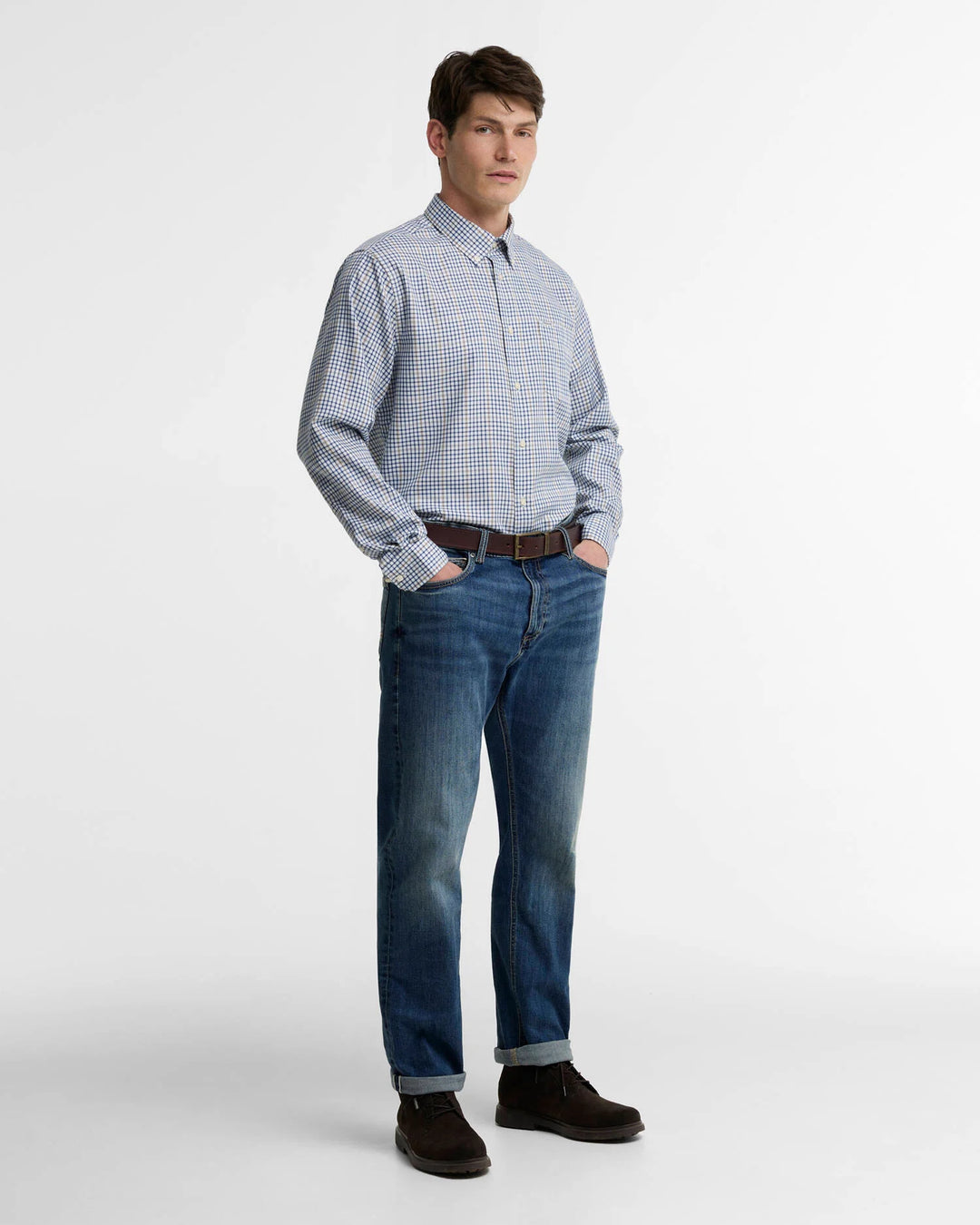 BARBOUR HENDERSON WEAVE SHIRT - DEEP BLUE