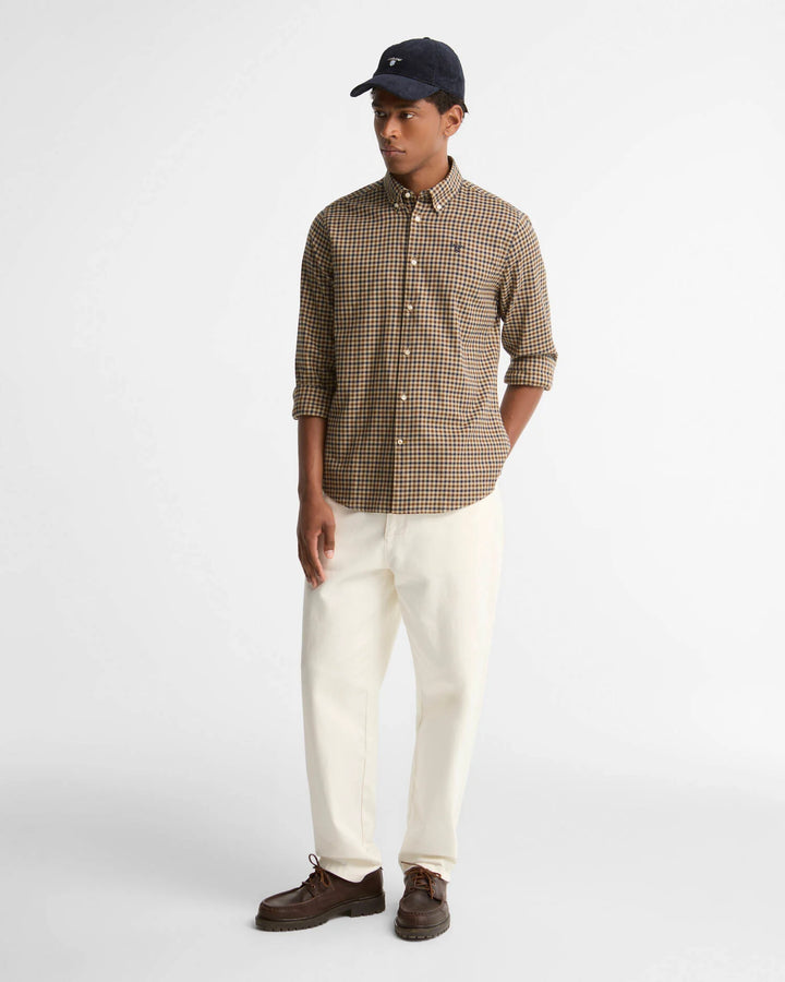 BARBOUR FINKLE TAILORED SHIRT - DARK SAND