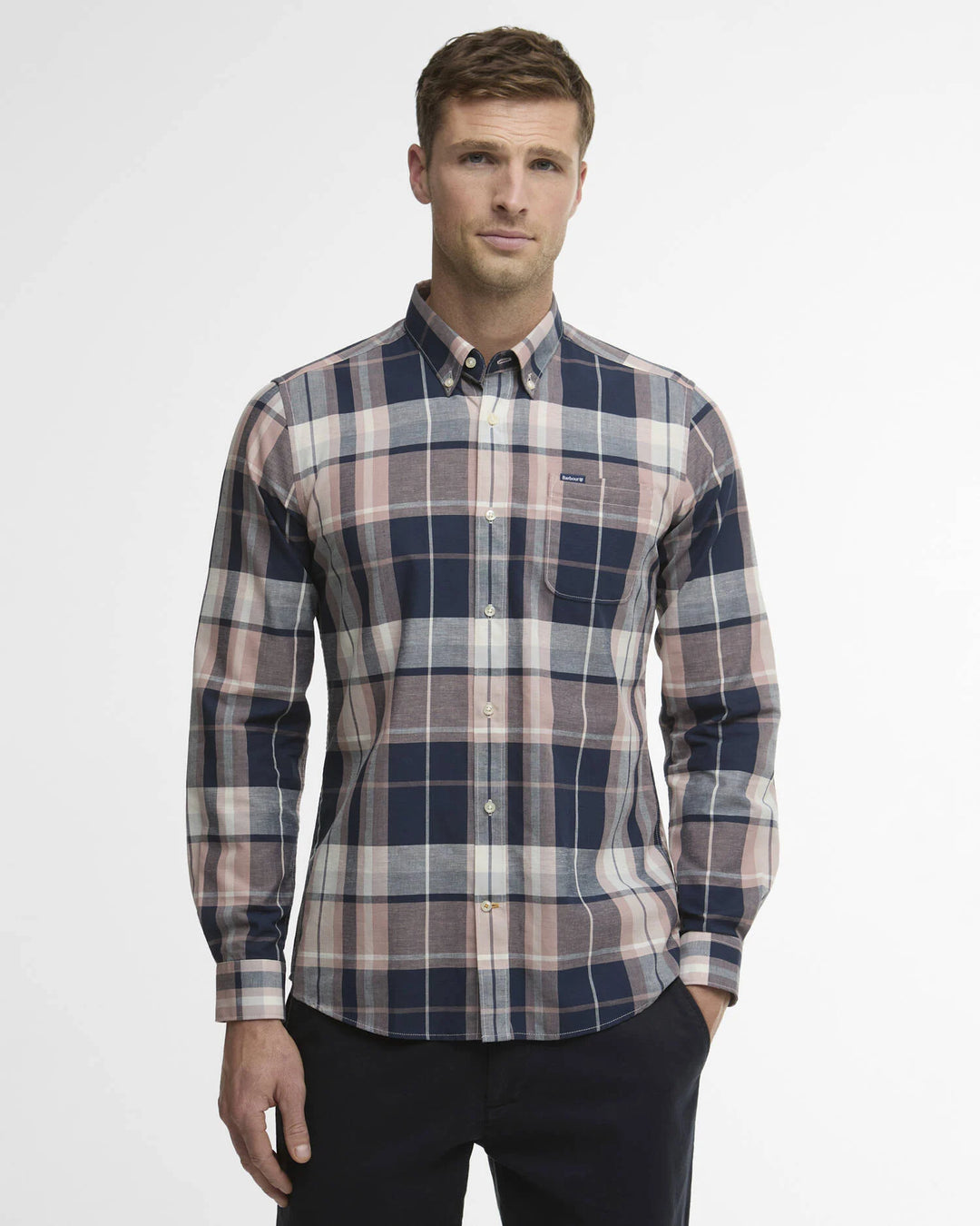 BARBOUR NEWBRIDGE CHECKED SHIRT - NAVY
