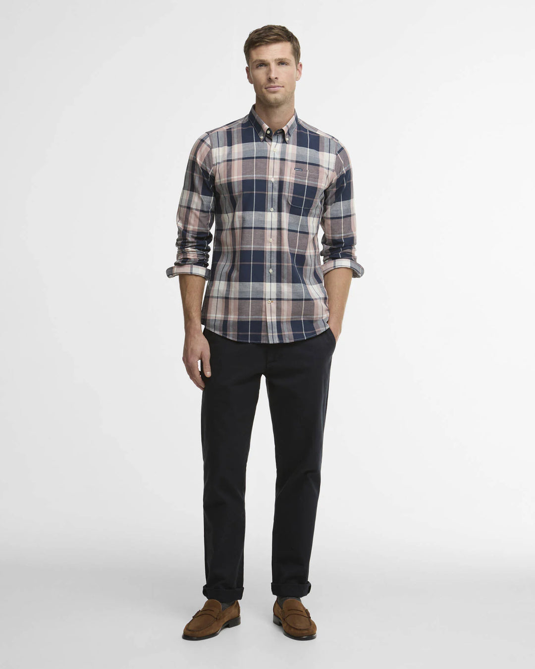 BARBOUR NEWBRIDGE CHECKED SHIRT - NAVY