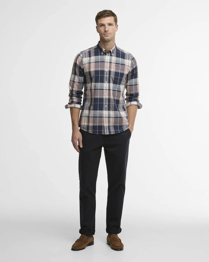 BARBOUR NEWBRIDGE CHECKED SHIRT - NAVY