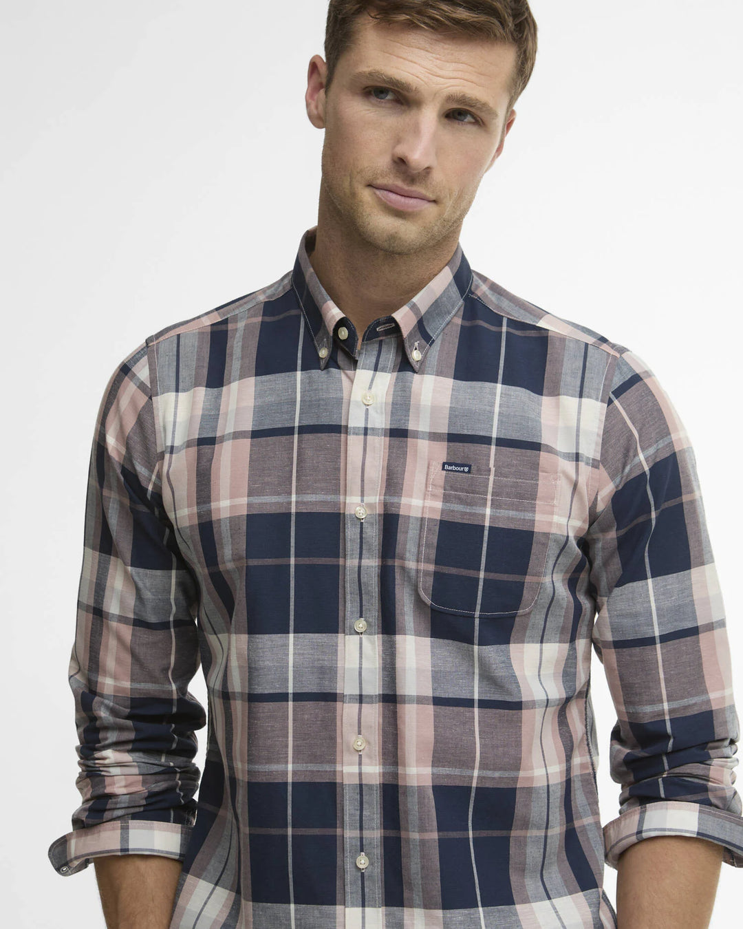 BARBOUR NEWBRIDGE CHECKED SHIRT - NAVY