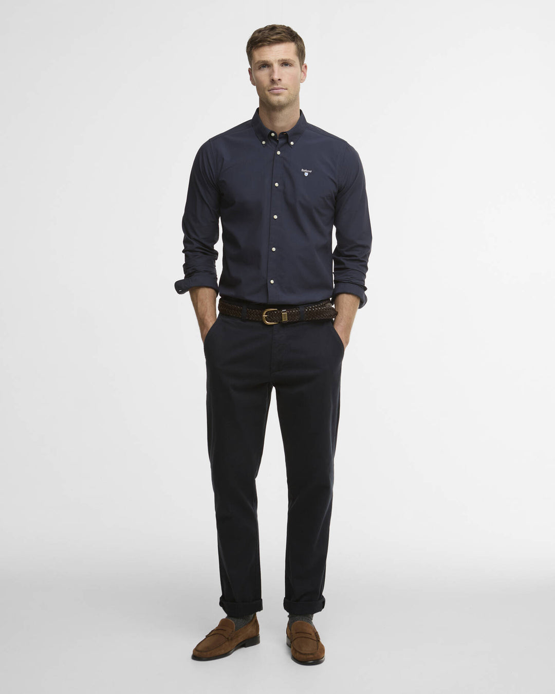 BARBOUR TREEPORT POPLIN L/S SHIRT - NAVY