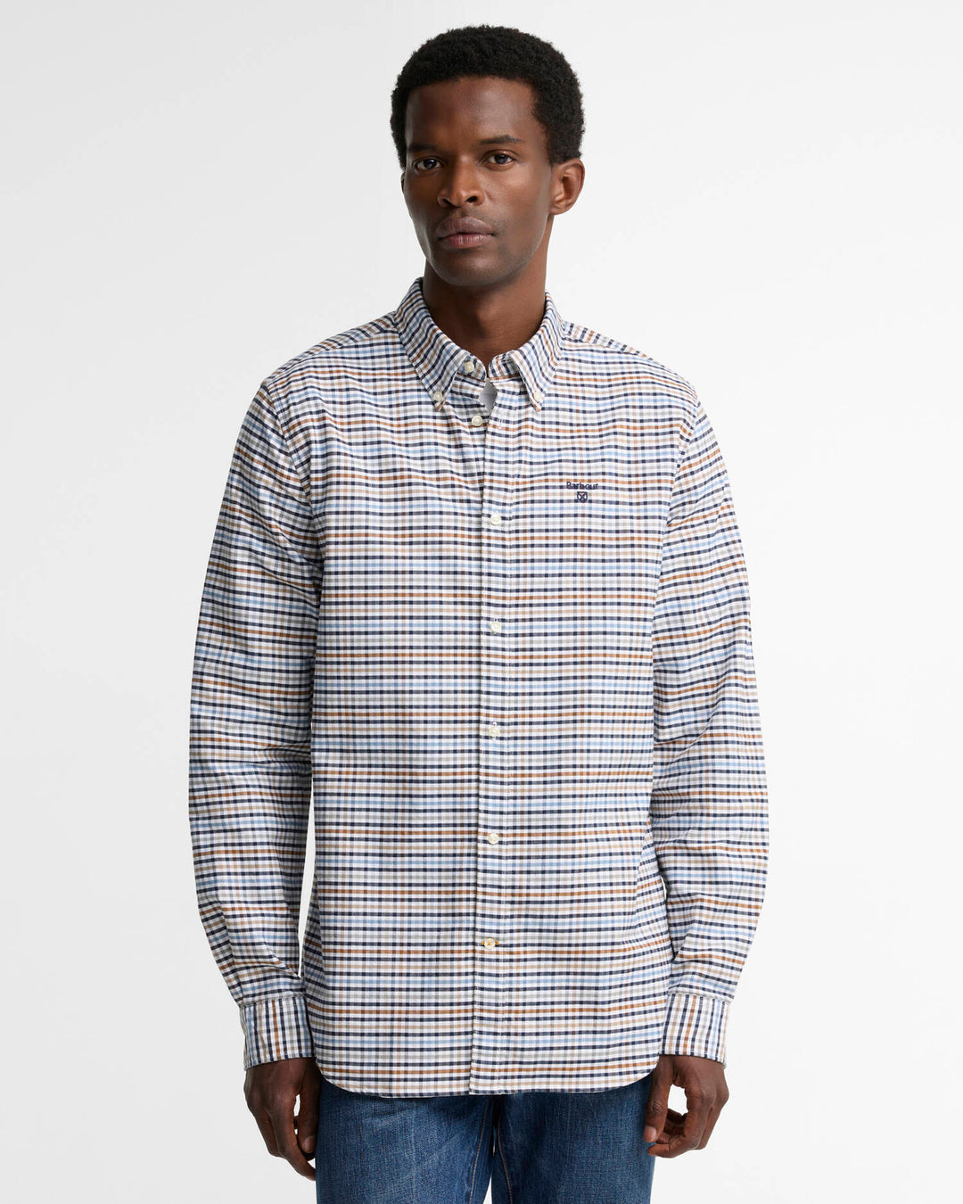 BARBOUR RICKWOOD GINGHAM SHIRT - STONE