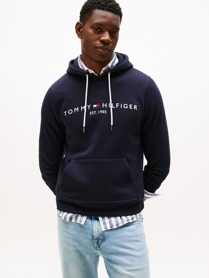 TH CORE TOMMY LOGO HOODIE - NAVY