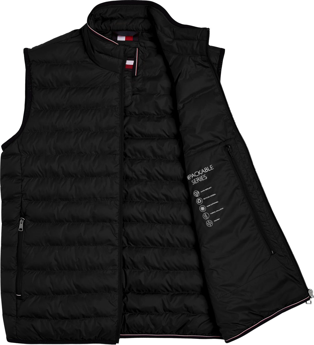 TH BT-PACKABLE RECYCLED VEST-B - BLACK