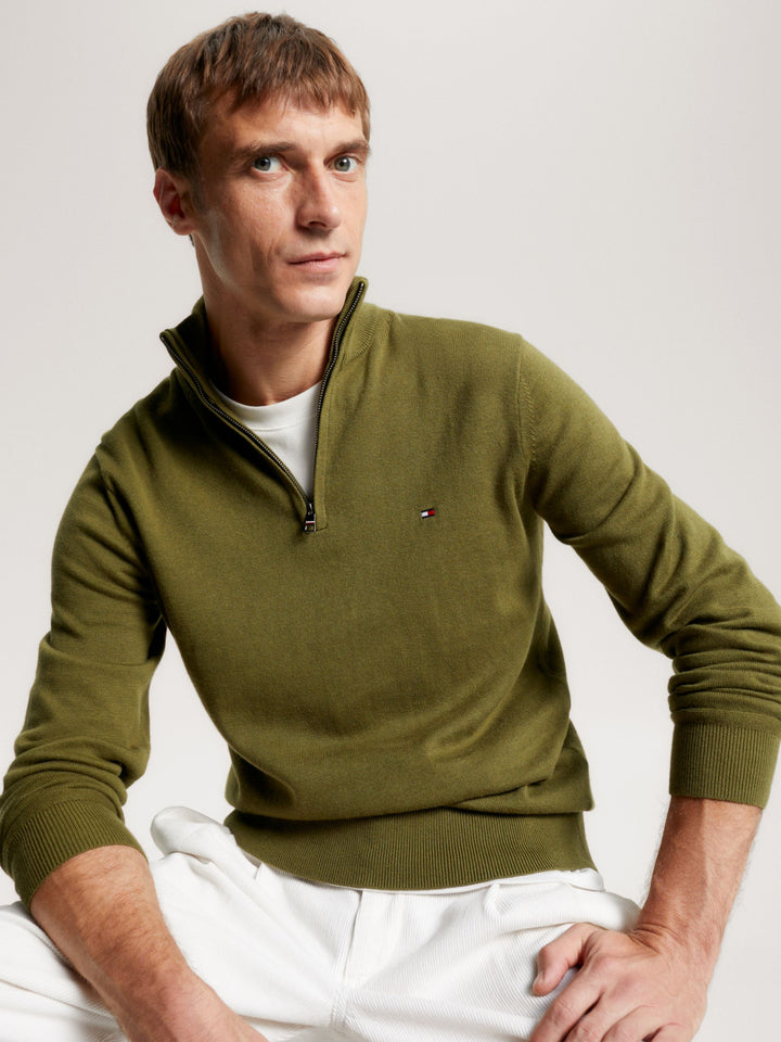 TH PIMA ORG CTN CASHMERE ZIP MOCK - MS2