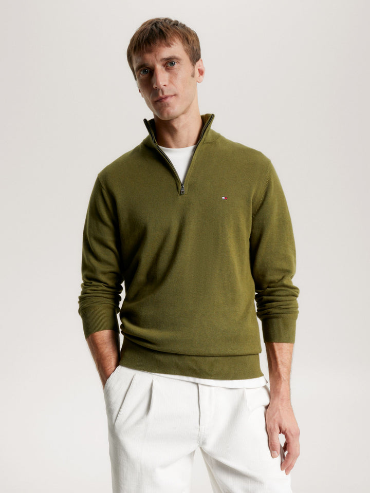 TH PIMA ORG CTN CASHMERE ZIP MOCK - MS2