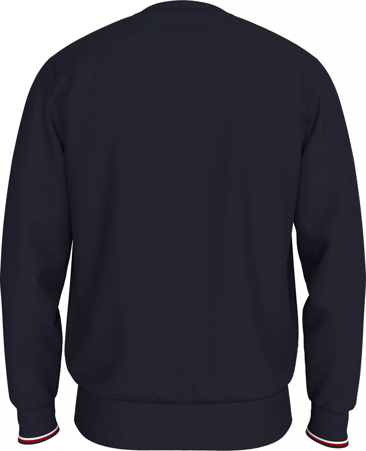 TH TOMMY LOGO TIPPED CREWNECK - NAVY