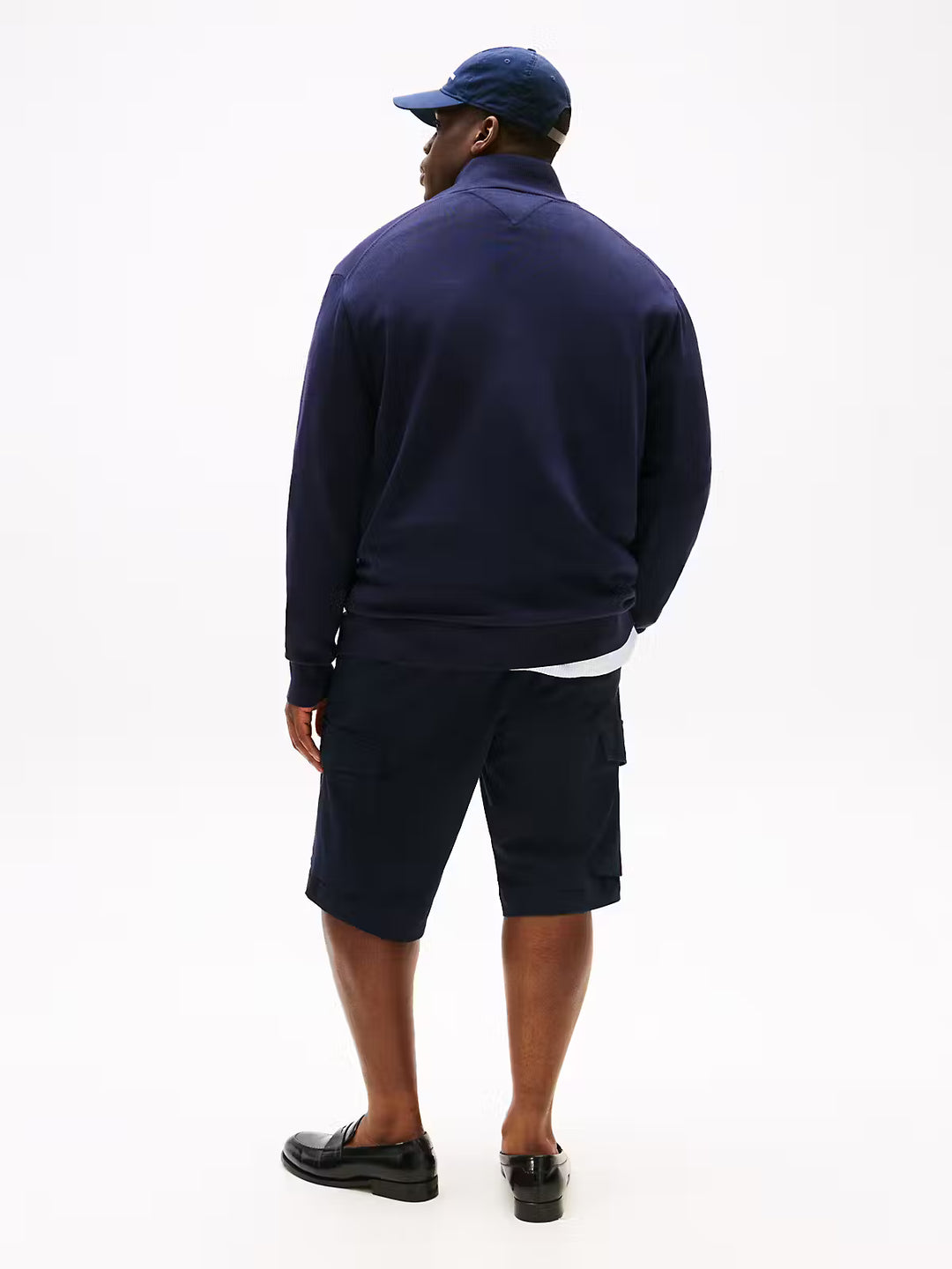 TOMMY HILFIGER BT-ESSENTIAL COTTON ZIP MOCK - NAVY