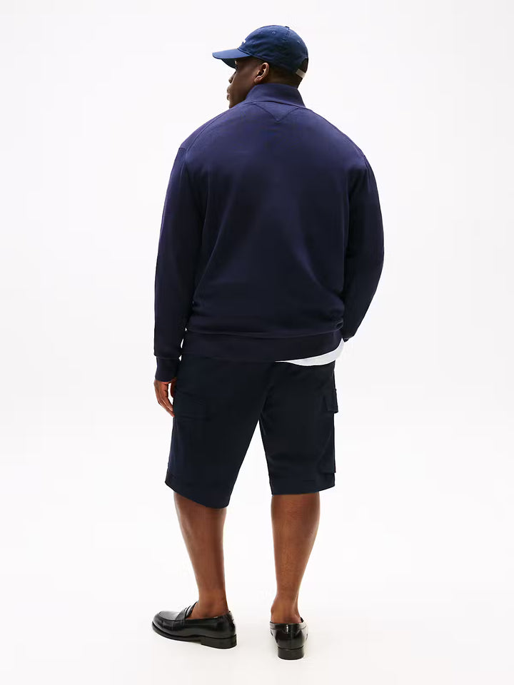 TOMMY HILFIGER BT-ESSENTIAL COTTON ZIP MOCK - NAVY