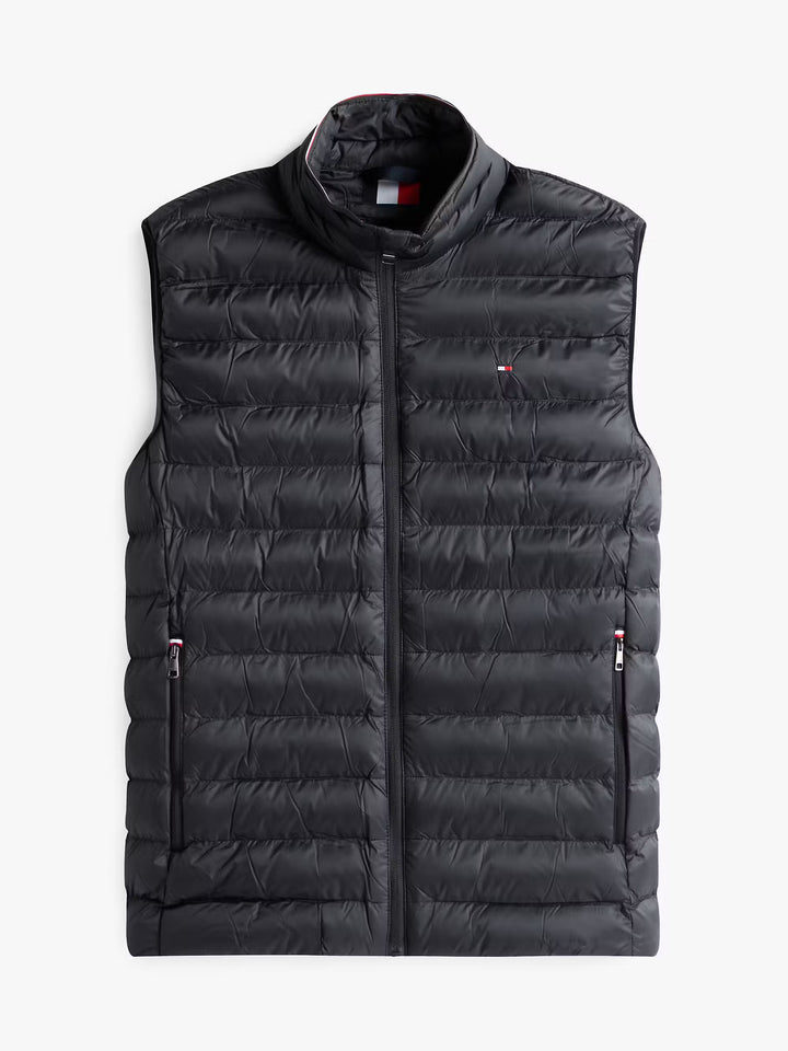TOMMY HILFIGER CORE PACKABLE RECYCLED VEST - BLACK
