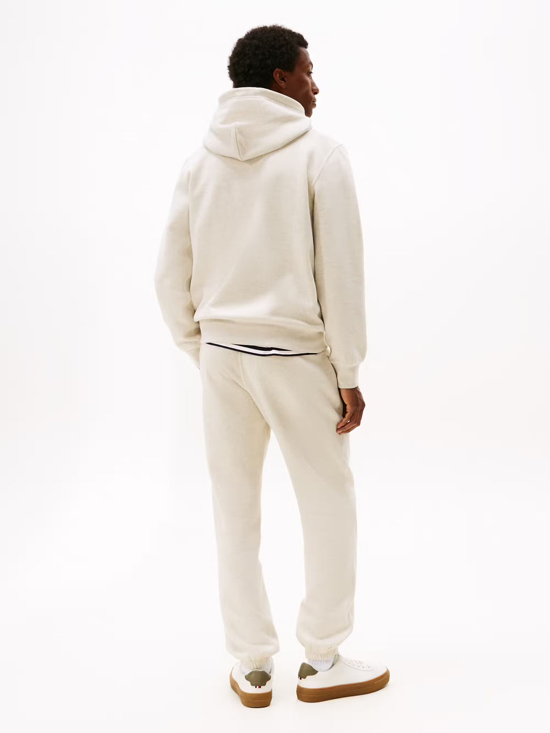 TH ESS SEASONAL FLEECE HOODY - HTR OATMILK