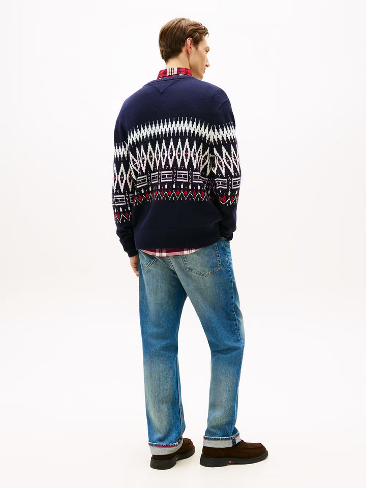 TH PLACED FAIRISLE WOOL BLEND CREW