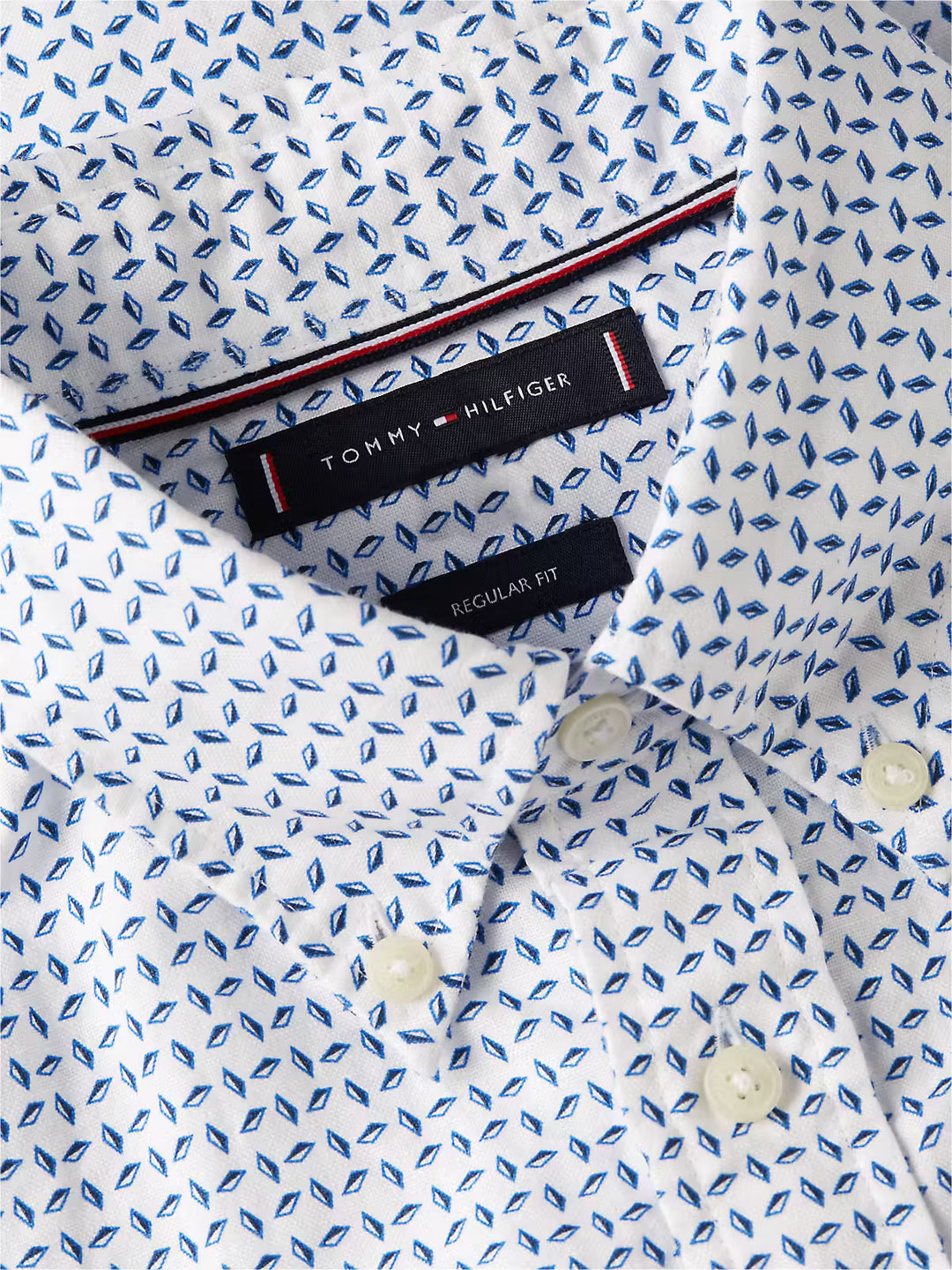 TOMMY HILFIGER LINEN BLEND PRT SS SHIRT - WHITE/ALLOVER