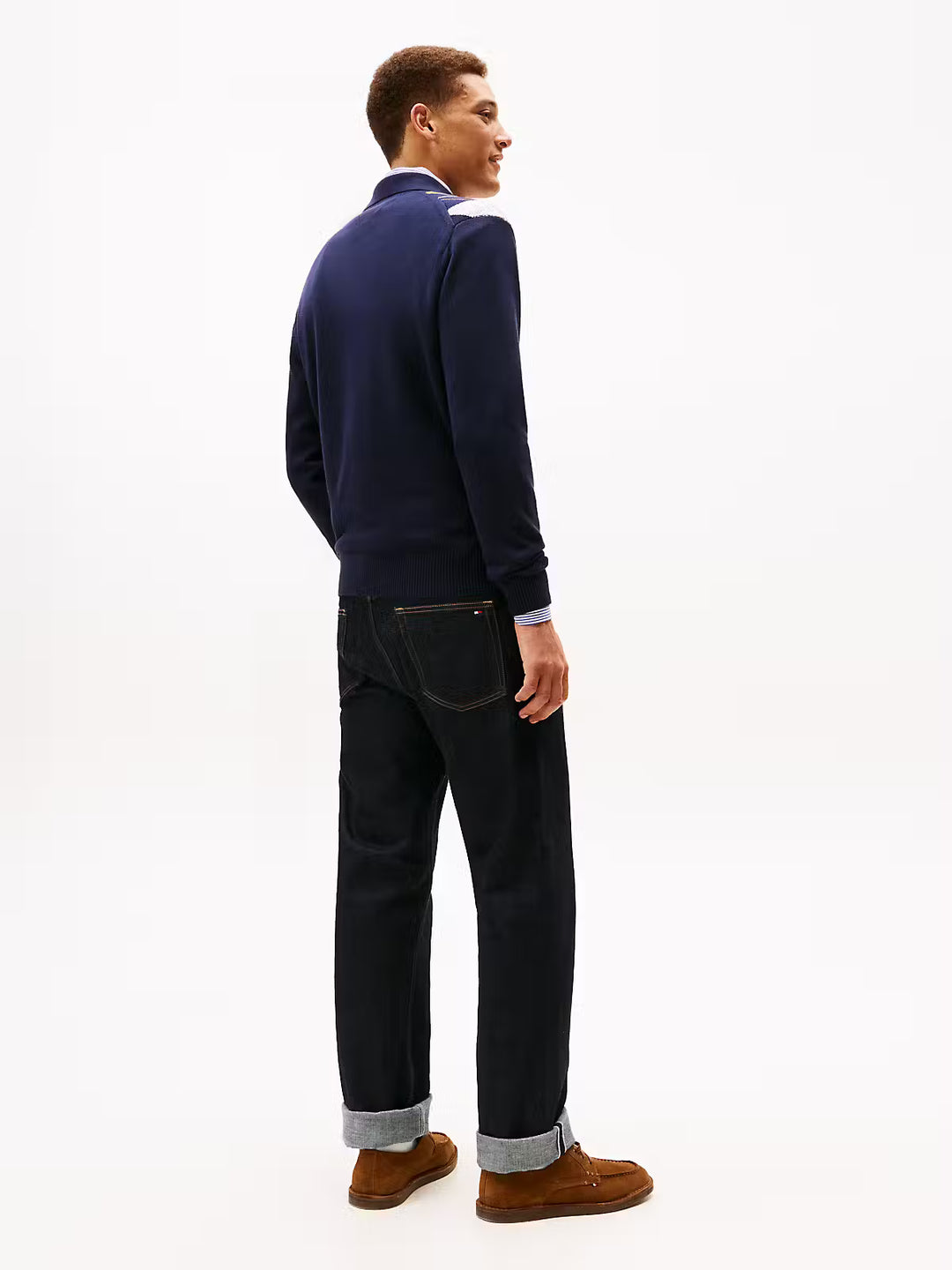 TOMMY HILFIGER ARGYLE LS RUGBY - NAVY