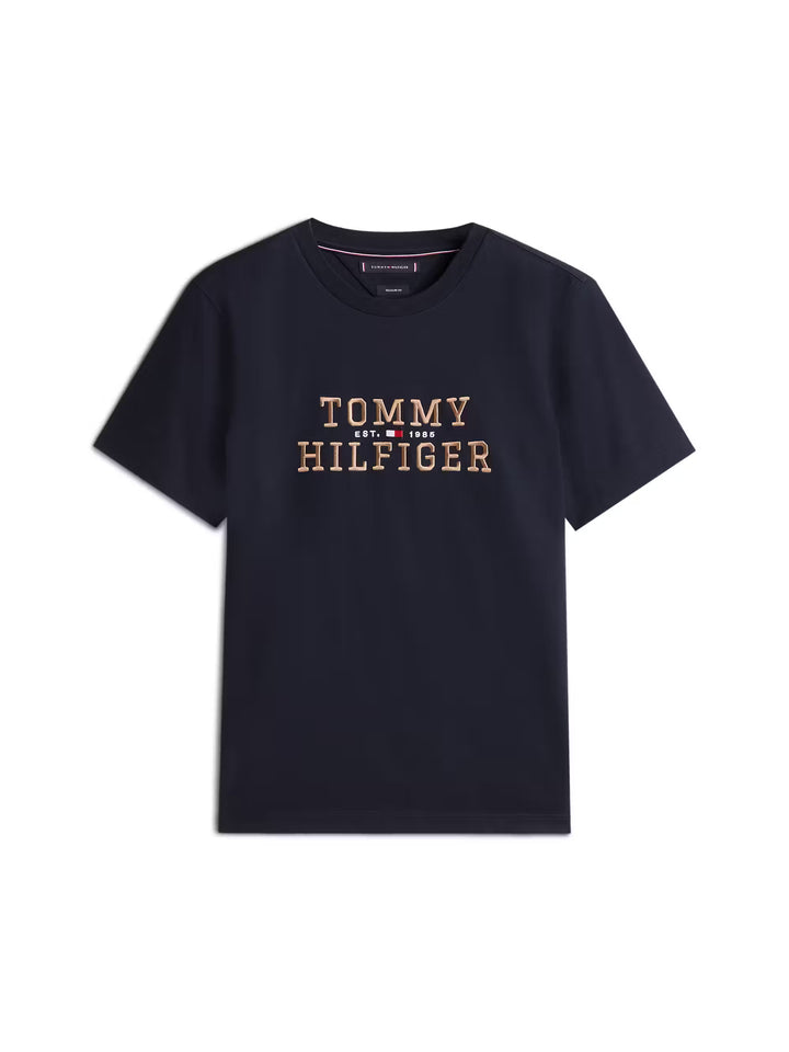 TOMMY HILFIGER ICON INTERLOCK TEE - NAVY