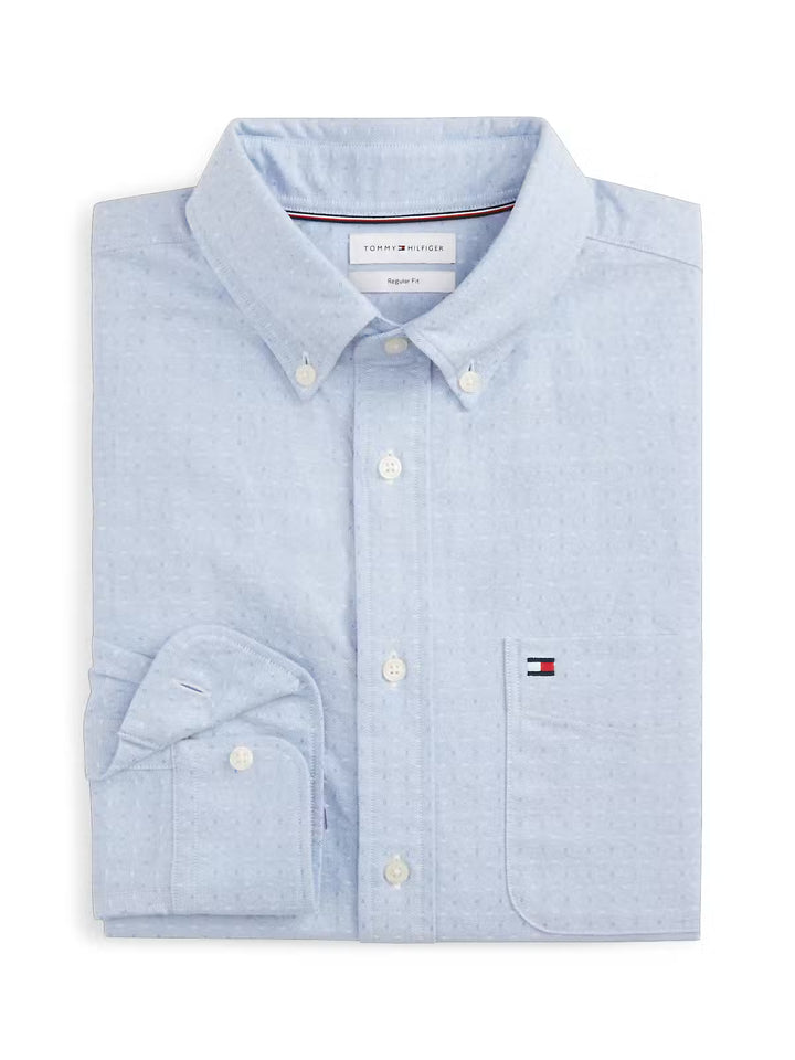 TOMMY HILFIGER BT-OXFORD DOBBY SHIRT - SHIRT BLUE