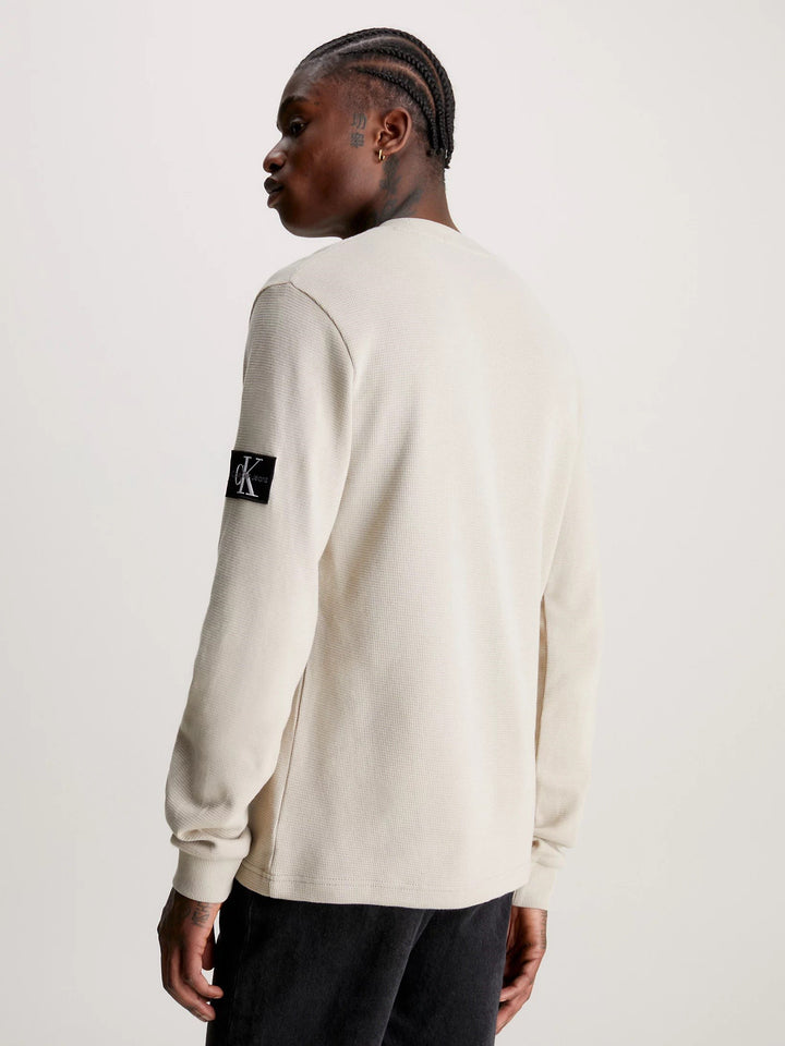 CKJ WAFFLE LS TEE - PLAZA TAUPE