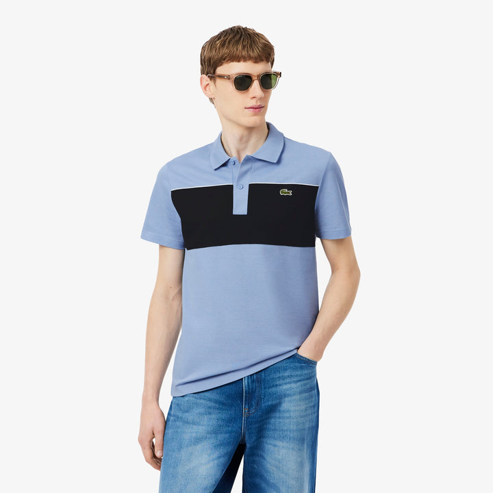 LACOSTE COLOUR BLOCK POLO - BLUE/BLACK