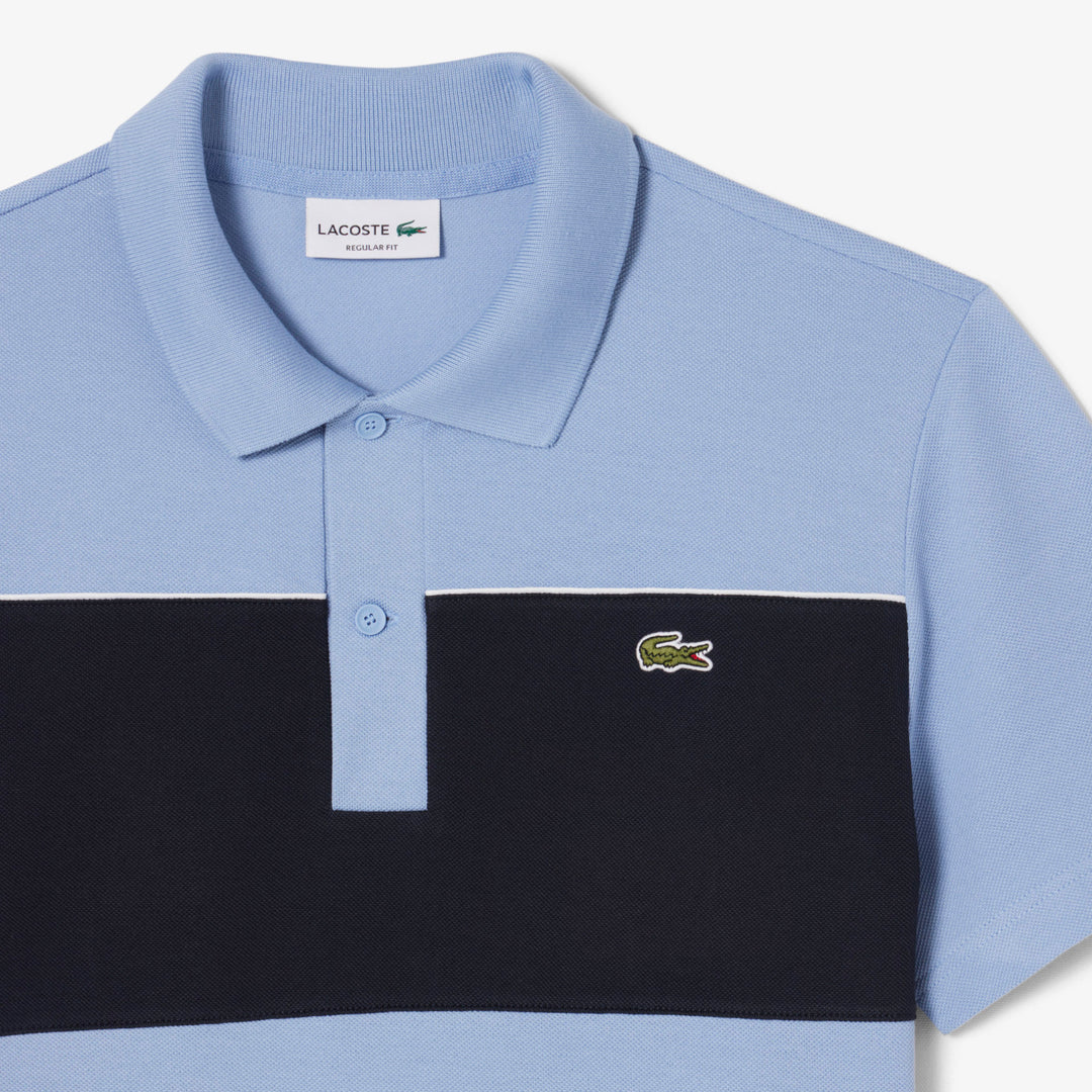 LACOSTE COLOUR BLOCK POLO - BLUE/BLACK