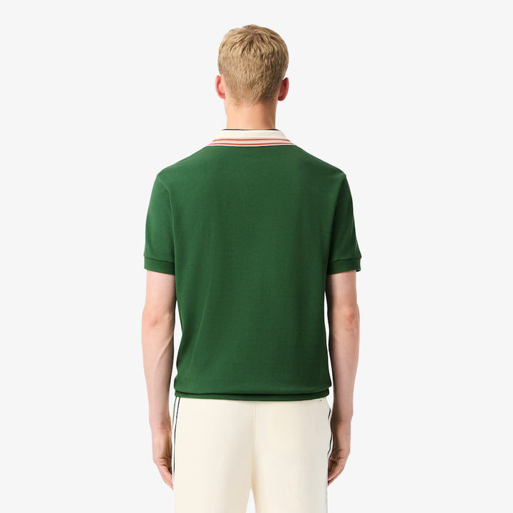 LACOSTE CLASSIC FIT STRIPE COLLAR - GREEN